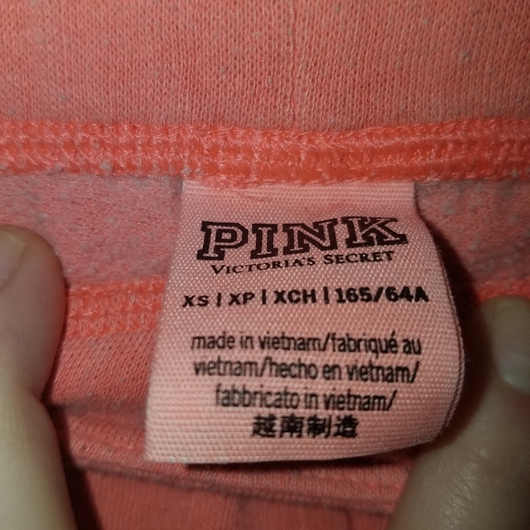 Vintage VICTORIAS SECRET PINK coral and black boyfriend sweatpants xs - Picture 3 of 8